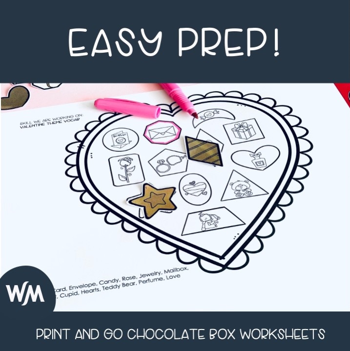 Valentine's Day Speech and Language Chocolate Box - Image 3